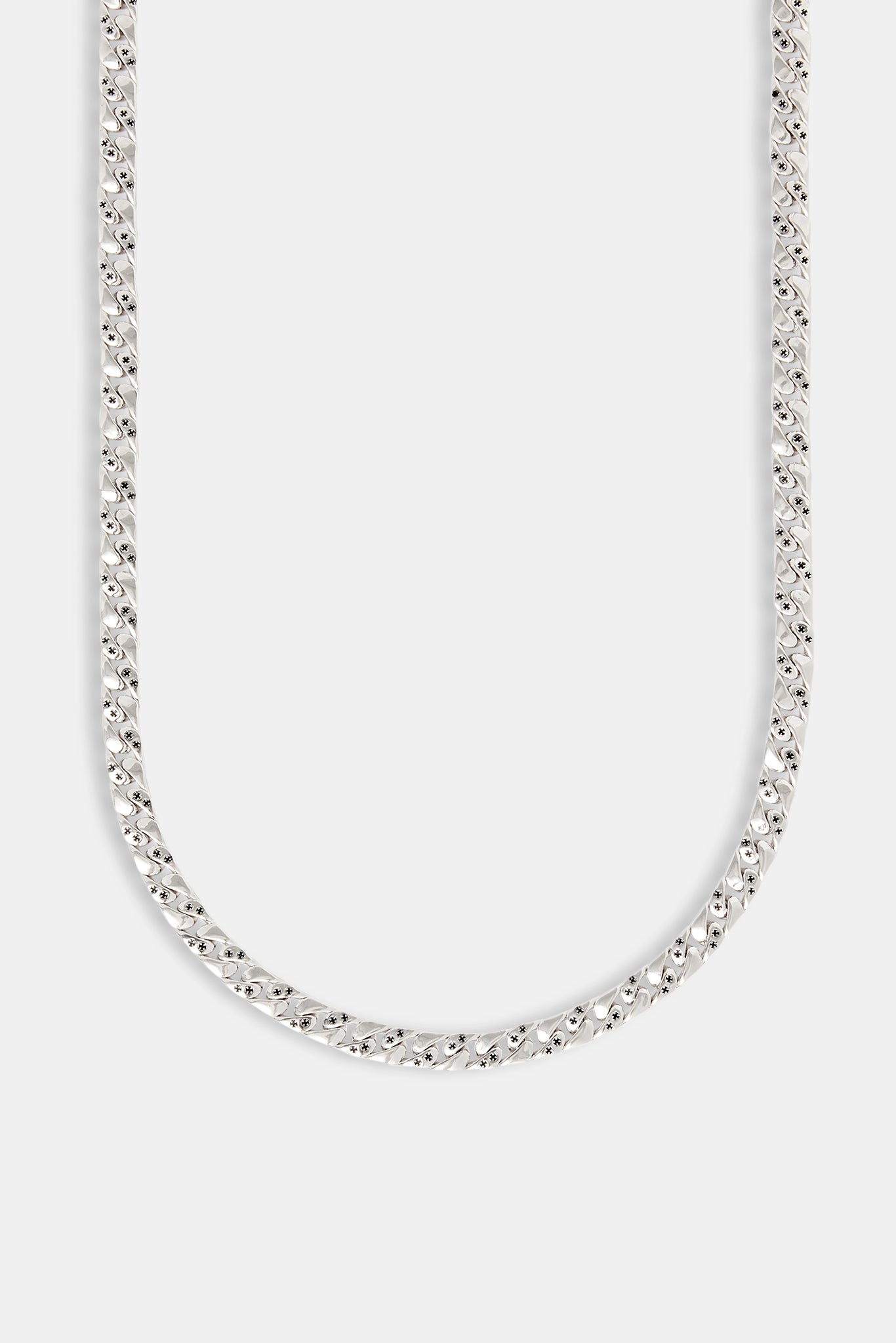 Flache kubanische Kette mit Kreuzgravur – 6 mm